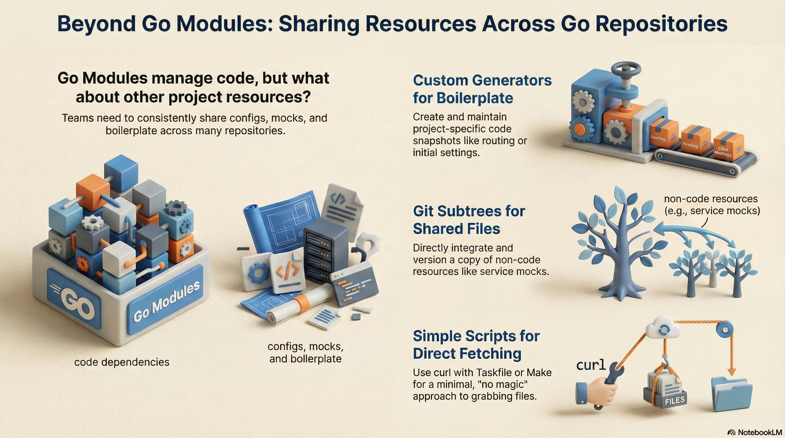 Infographic: Beyond Go Modules: Sharing Resources Across Repositories